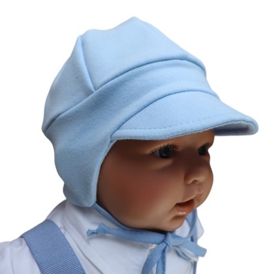 Czapka niemowlęca bawełniana niebieska rozmiar 56