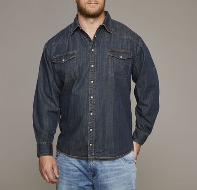 Replika Duża Koszula Jeans Granat roz 5XL obw 166