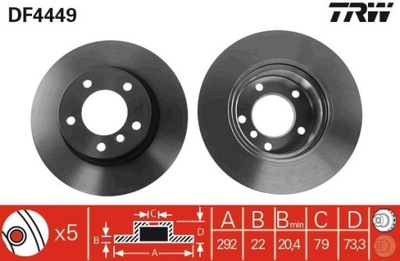 ДИСК ТОРМОЗНОЙ BMW ПЕРЕД E87 04- DF4449