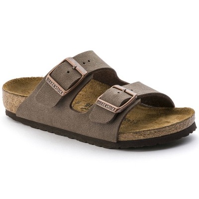 Klapki dziecięce Birkenstock Arizona Kids Birko Flor Nubuk SKÓRZANE WYGODNE