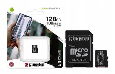 Karta Pamięci KINGSTON MicroSD Canvas SELECT PLUS 100MB/s 128GB + Adapter