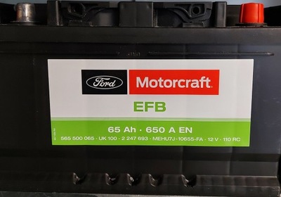 BATERÍA 65AH 650A EFB START-STOP FORD MOTORCRAF  