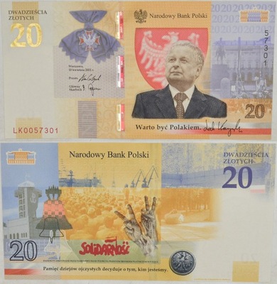 5.ef.III RP, 20 Złotych 2021 Lech Kaczyński, St.1