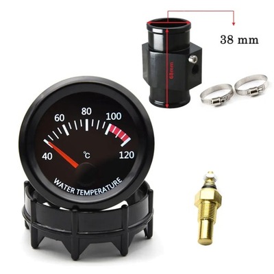 52MM LCD WATER TEMPERATURA GAUGE WITH SENSOR 1/8NPT ADAPTADOR 28-40MM 40~120 ~76706  