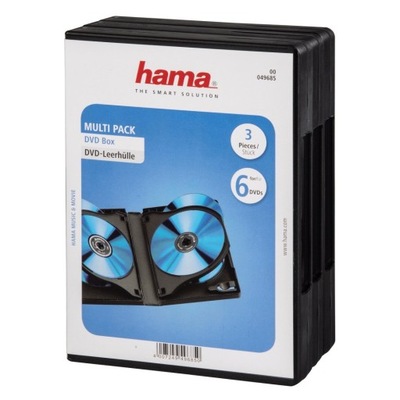 Hama Etui na płyty DVD na 6 DVD 3-pak, czarne