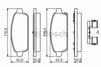 КОМПЛЕКТ КОЛОДОК ШАЛЬМІВНИХ BOSCH 0 986 494 666