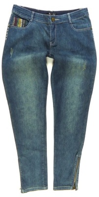 GUIDANCE spodnie jeans rurki SKINNY zwężane nogawki przetarcia 38/40