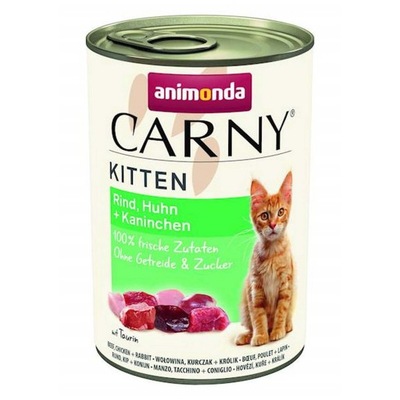 ANIMONDA Carny KITTEN Wołowina Kurczak Królik 400g