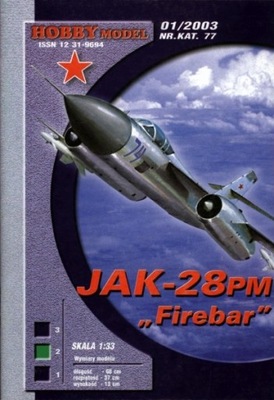 1:33 Samolot JAK-28PM Firebar Hobby Model 77