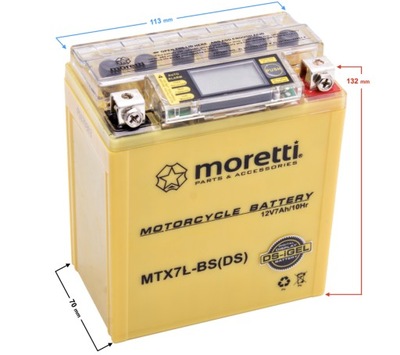 АККУМУЛЯТОР MORETTI AGM (I-GEL) MTX7L-BS ZE WSKAŹNIKIEM