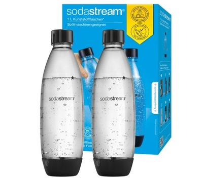 Zestaw Butelek do Saturatora SodaStream Fuse 1L 1000 ml Czarne 2 szt