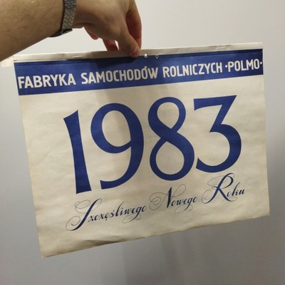 KALENDARZ POLMO FSR 1983 FABRYKA COCHES ROLNICZYCH TARPAN PRL  