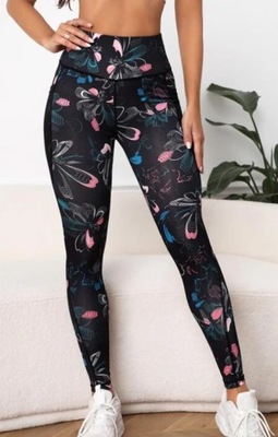 SHEIN LEGGINSY DOPASOWANE SPORTOWE CZARNE 44 V5B