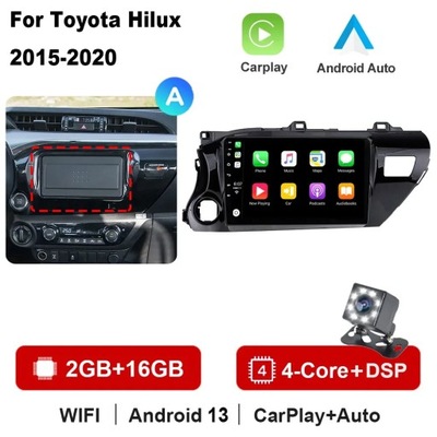 RADIO DE AUTOMÓVIL ANDROID 13 PARA TOYOTA HILUX PICK UP AN120 2015-2020 CARPLAY  