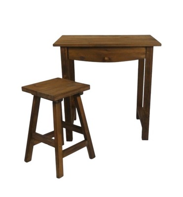 Zestaw Stół + Taboret brązowy