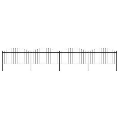 Panele ogrodzeniowe z grotami, stal, (1,25-1,5) x