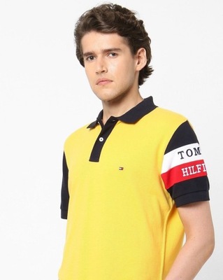 TOMMY HILFIGER KONTRASTOWA KOSZULKA POLO S