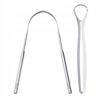 2 Tongue Scraper Cleaner Halitosis ze stali