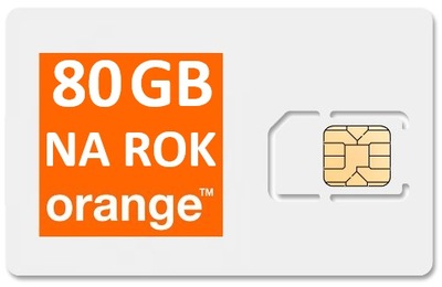 INTERNET MOBILNY NA KARTĘ SIM ORANGE 80 GB NA ROK 12 MIESIĘCY 365 DNI