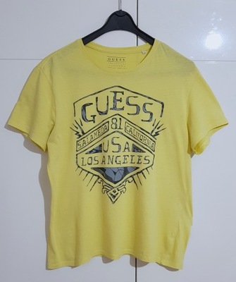 KOSZULKA T-SHIRT ŻÓŁTA GUESS |R. L