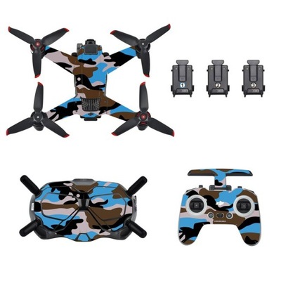 Zestaw naklejek dla drona DJI FPV - Camo Blue