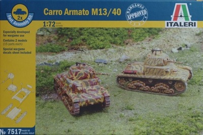 Italeri 7517 WWII Italian tank Carro Armato M13/40 x 2 sztuki 1:72 24H