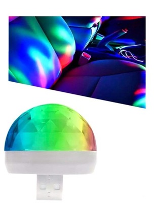 PROJEKTOR LED RGB DO SAMOCHODU OŚWIETLENIE USB