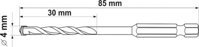 WIERTLO UNIVERSALES 4MM HEX  