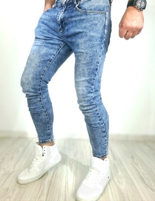Spodnie męskie jeansowe niebieski slim MS 36
