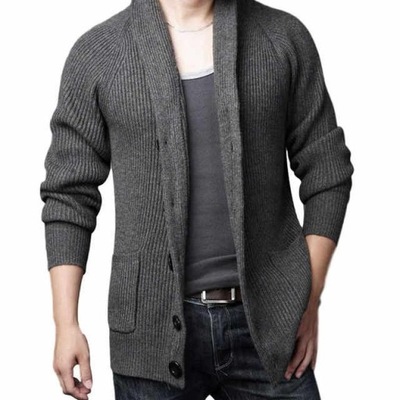 Slim Thick Wool Cardigan Sweaters-XXL