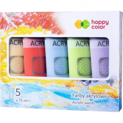 Farby akrylowe Happy Color wielokolorowy 5 szt. 75 ml