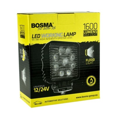 FARO EN FUNCIONAMIENTO BOSMA 12/24V 9XLED 27W 1600LM *6100*  