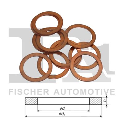 FIS 259.150.010 PODKLADKA,USZCZELKA DE COBRE 14,00 X 20,00 X 1,50 (OPAKOWA  