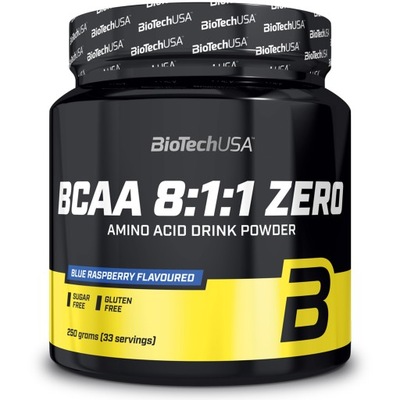 BIOTECH BCAA 8:1:1 ZERO 250g MOCNE AMINOKWASY USA