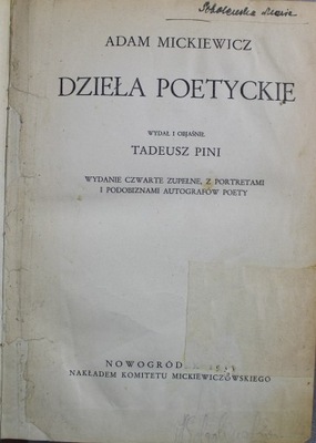 Dzieła poetyckie 1933 r