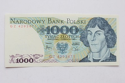 Banknot 1000 zł - seria GZ z 1982 roku UNC