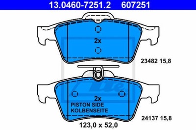 PADS BRAKE REAR ATE 13.0460-7251.2  