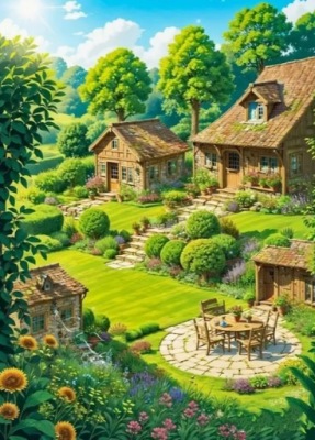 Diamentowa mozaika Wioska - ZTM3729