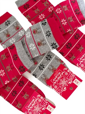 PL MILENA świąteczne skarpety renifery