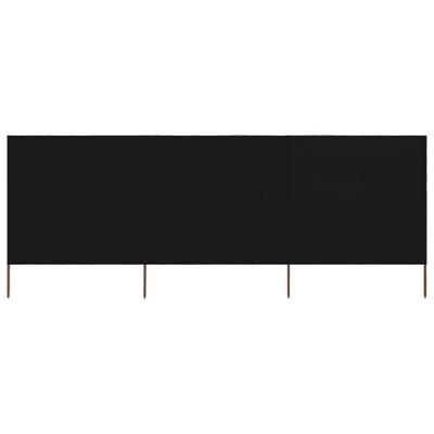 Parawan przeciwwiatrowy 3-panelowy, 400x80 cm, czarny