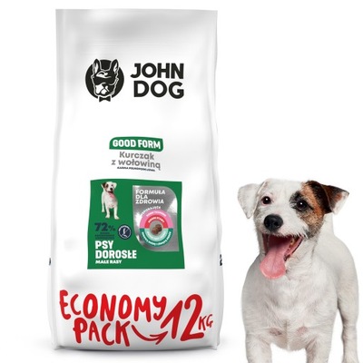 John Dog dla małych ras kurczak wołowina 12kg