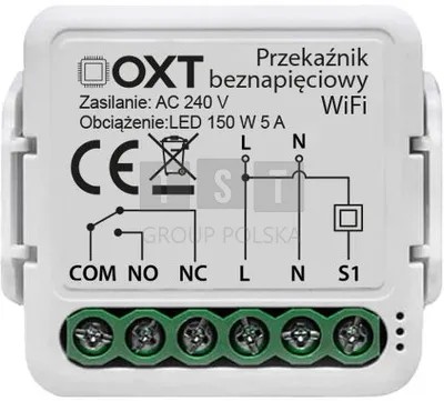 Moduł OXT mini 1 obwód beznapięciowy WiFi Tuya