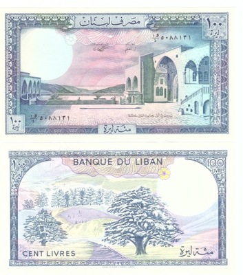 LIBAN 100 LIVRES 1988 P-66d UNC