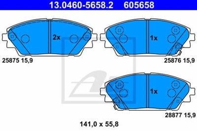 КОЛОДКИ ТОРМОЗНЫЕ ПЕРЕД ATE 13.0460-5658.2