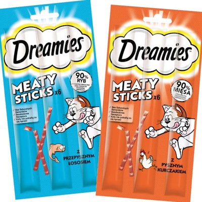 DREAMIES 2SZT PAŁECZKI KURCZAK ŁOSOŚ PRZYSMAK KOTA