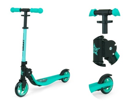 Hulajnoga Scooter Smart Miętowa Milly Mally Turkus Lekka Składana 100 kg