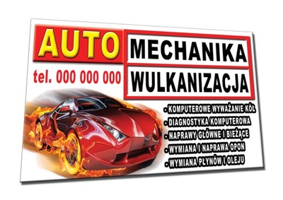 BANER AUTO MECHANIKA WULKANIZACJA naprawa pojazdów