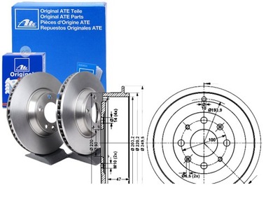 ATE КОМПЛЕКТ БАРАБАНОВ ТОРМОЗНЫХ 55701379 55703042 5