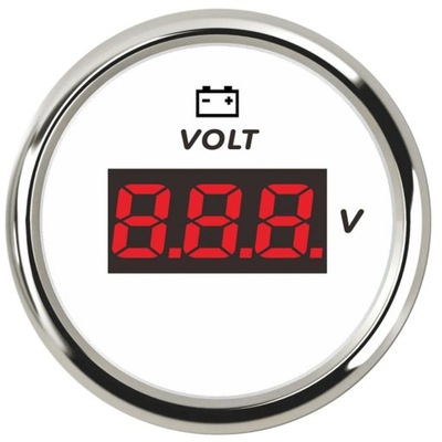 52MM CAR VOLTMETER 8-16 / 16-32 VOLTS WATERPROOF WITH RED BACKLIGHT ~78261