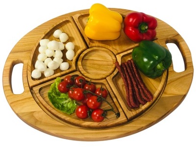 TACA Z UCHWYTAMI DO PRZENOSZENIA I SERWOWANIA PRZEKĄSEK SOSÓW 6 ELEMENTÓW